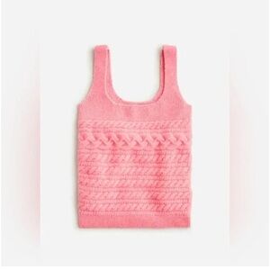 J. Crew Supersoft Cropped Cable Knit Sweater Tank Top in pink